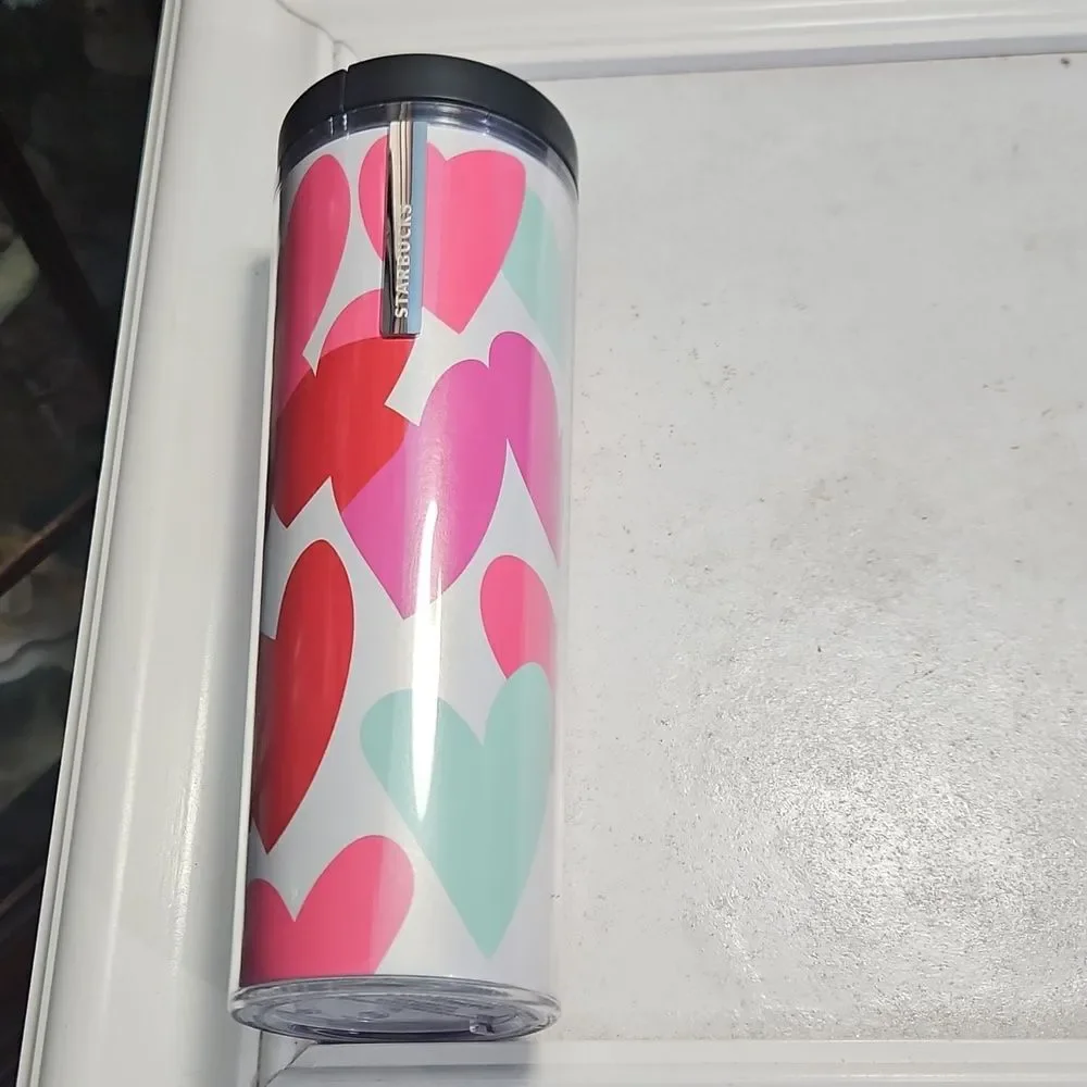 Starbucks 2013 Valentine's Heart Pattern 16 Oz. Tumbler